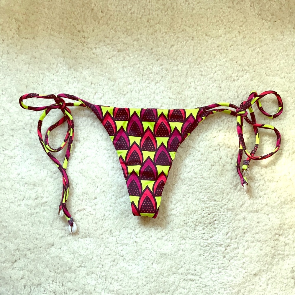 Indah Pink and Yellow Patterned Bikini Bottom